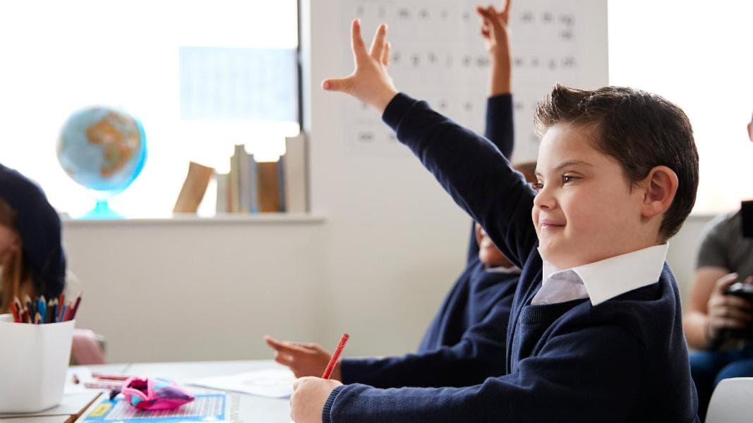 Young boy in classroom setting